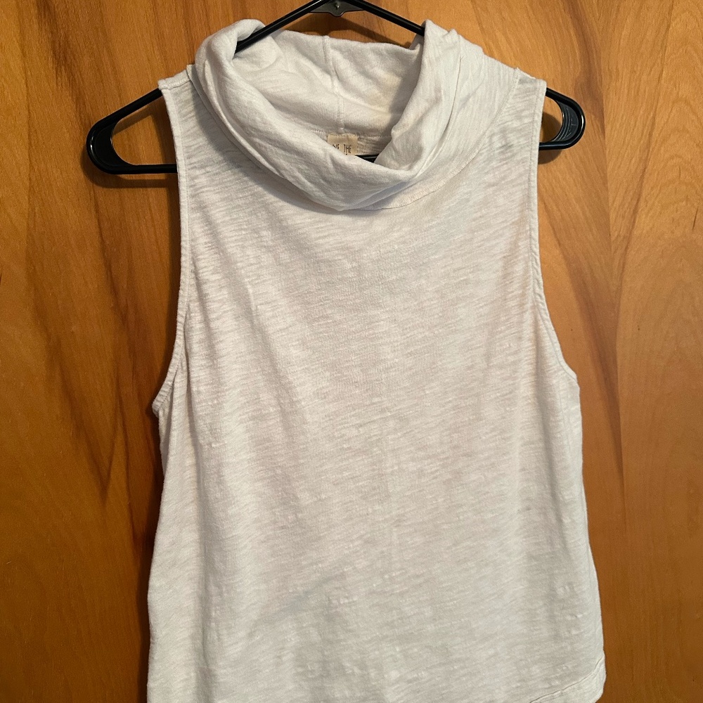 Free People white turtle neck tank